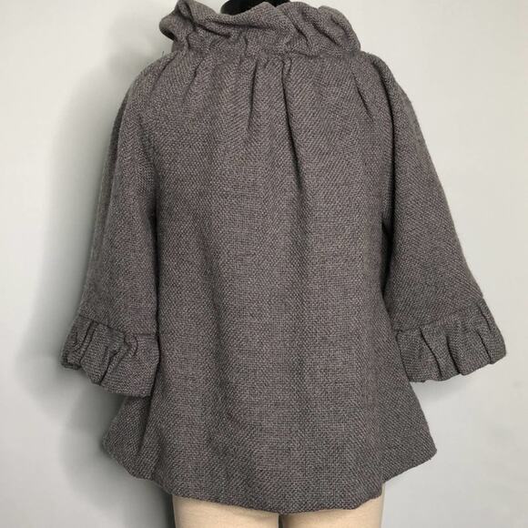 Marc by Marc Jacob Gray Mock Ruffles Turtleneck Top Small - Picture 3 of 11